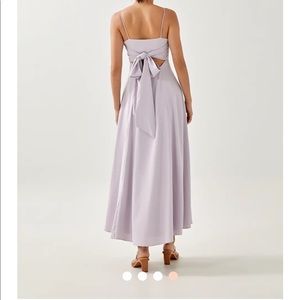 Love Bonito Lilac backless bow midi bridesmaid dress